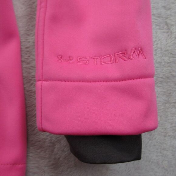 Under Armour Coldgear Storm Jacket Womens XS Pink Pockets Primaloft Hood Zip - Picture 8 of 16